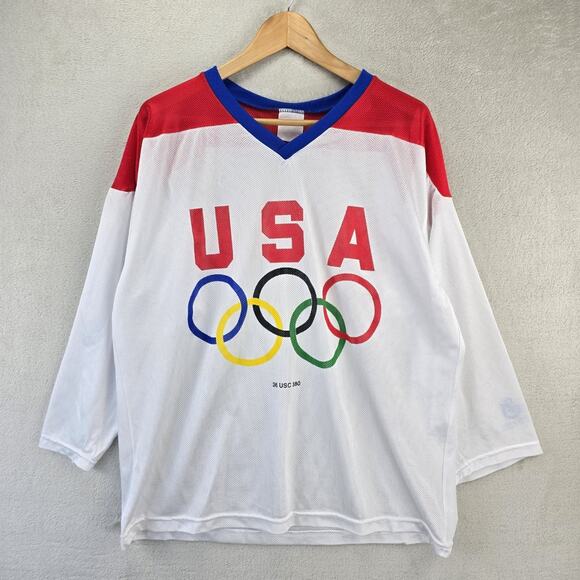 General Mills Other - Vintage USA Olympics Hockey Jersey Adult Medium 90s General Mills Made In USA